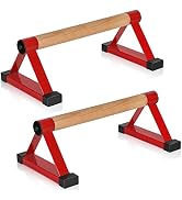 Wood push up bars Parallettes bars Anti-slip Handstand Bars for Calisthenics, Fitness, Floor work...