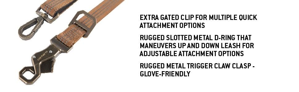rugged metal clip d-ring glove friendly