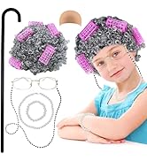 4E's Novelty Old Lady Costume for Kids - for 100 Day of School Grandma Costume for Girls, Accesso...