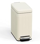 SolaceCove Bathroom Trash can with lid Soft Close, 6 Liter/1.6 Gallon Step Pedal Stainless Steel ...