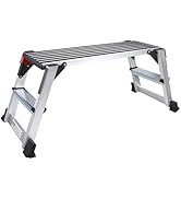 Aluminum Work Platform Large Size Step Stool Folding Portable Work Bench with Non-Slip Mat Capaci...