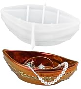 Actvty Pirate Ship Resin Mold, Boat Shape Container Silicone Mold, Epoxy Casting Molds, Plaster M...