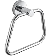 DIYZON Bath Towel Ring, Bathroom Hardware Towel Holder, Chrome Towel Ring for Bathroom, Modern Tr...
