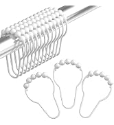 Amazer Shower Curtain Hooks, Decorative Shower Curtain Hooks Rust-Resistant Stainless Steel Showe...