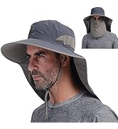 USHAKE Outdoor Wide Brim Fishing Hat Sun hat with Neck Flap