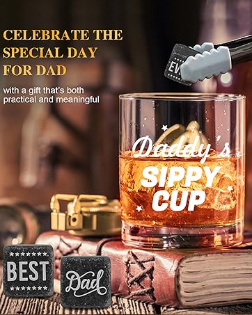 fathers day gifts for dad whickey glasses for men funny daddys sippy cup