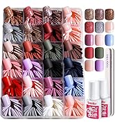 Teenitor 576Pcs Short Square Press On Nails Kit with Matte, Glossy, Glitter, and French Designs