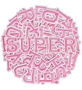 2 Inch Iron on Letters Patches for Fabric, Clothing, Hats, Bags, Pink | Letters Patches for Cloth...