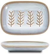 HighHerz Aesthetic Ceramic Soap Dish for Shower, Soap Holder with Raised Relief, Shower Soap Dish...