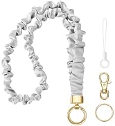 Stretchy Lanyard for ID Badges,Teacher Lanyard for Keys, Cute Neck Lanyard for Women (Silver-Gray)