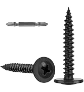 VGBUY 160Pcs #8 x 1 inch Modified Truss Head Black Wood Screws,410 Stianless Steel Quick Metal Se...