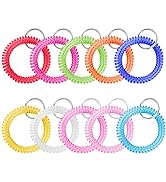 Uniclife 10 Color Wrist Keychain Flexible Spring Spiral Coil Key Holder with Key Ring Stretchable...