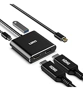 Loryi USB C to Dual HDMI Adapter 4K@60Hz PD100W, 4 in 1 USB Type C to 2 HDMI, HDMI Splitter Exten...