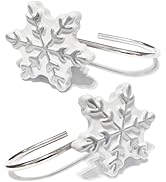 CHICTIE Christmas Shower Curtain Hooks,Snowflakes Decorative Shower Rings for Bathroom Shower Cur...