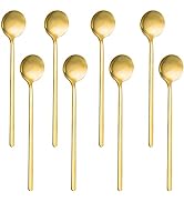 8 PCS 6.7 Inch Plated Stainless Steel Espresso Spoons, lyfLux Stirring Spoons Mini Teaspoons Set ...