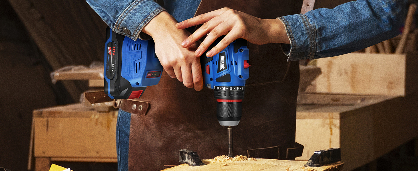 MAX Lithium Cordless Drill Set, Power Drill Kit with Battery and Charger, 3/8-Inch Keyless Chuck