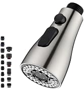 PerPaiMe Metal Kitchen Faucet Head Replacement, Low-Lead Sprayer Head for Pull Down Sink Faucet, ...