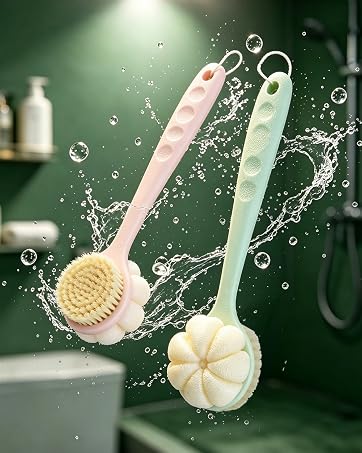 bath brush back scrubber for shower back washer for shower exfoliating men women loofah dry wet