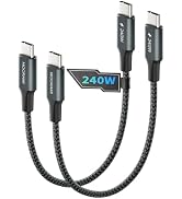 Moorami 2-Pack 0.5ft 240W USB C to C Cable, Power Bank Pocket Charging | Short 6-Inch Portable Co...