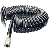 Darnassus Polyurethane Recoil Air Hose, Air Compressor Hose with 1/4" Swivel Fittings, for Indust...