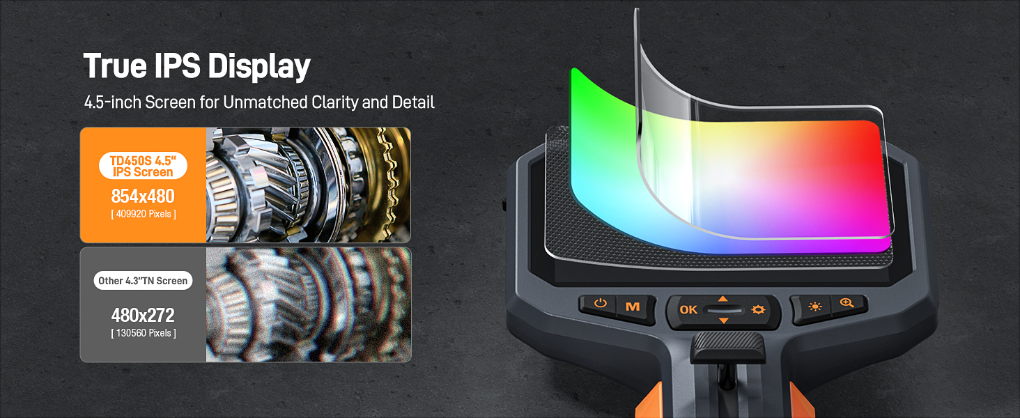 4.5-Inch IPS Screen Borescope