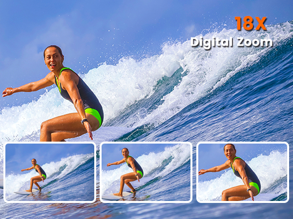 18X Digital Zoom underwater camera dual screen 4K 48MP waterproof camera
