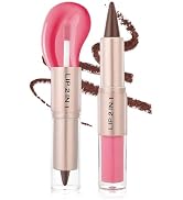 AIUEO 2-in-1 Lip Liner and Lip Gloss Set, Double-Ended Matte Lip Combo Set for Black Women, Long-...