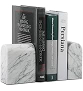 Koville Natural Italian Marble Bookends for Shelves, Book Ends for Heavy Books, 13LBS Ultra Heavy...
