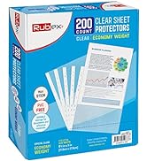 Rubex Sheet Protectors 8.5 x 11 inch Clear Page Protectors Plastic Sleeves Reinforced 11 Hole fit...