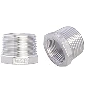 TL TOOLEGIN 1" NPT Male to 3/4" NPT Female Reducer Hex Bushing, 304 Stainless Steel Hose Adapter ...