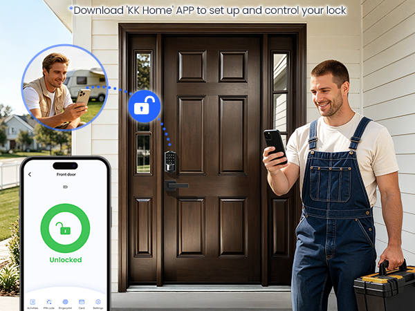 APP Remote Unlock smart lock for front door