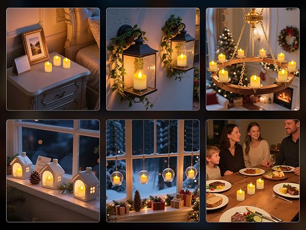 led tea lights candles decorative decor indoor home holiday decorations