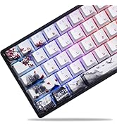 Womier PBT Keycaps Set 130 Keys, Custom White Japanese Keyboard Doubleshot Dye Sub Side Print Shi...