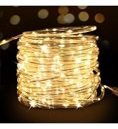 ZELUXDOT Connectable 33FT 100 LEDs Rope Lights Extend Part,DIY for Rope Lights,Warm White(No Remo...