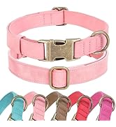 Jumpress Soft Leather Dog Collar for Small Medium Large Dogs, Heavy Duty Dog Collar Leather with ...