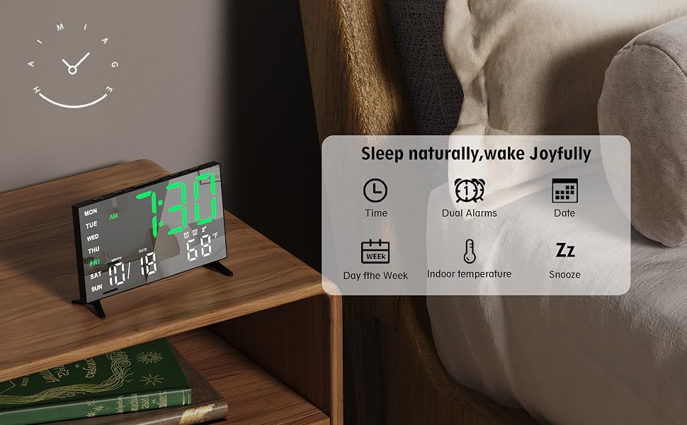 Haimiage Digital Mirror Alarm Clock