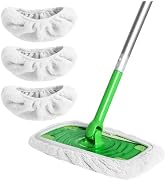 Reusable 100% Cotton Mop Pads Compatible with Swiffer Sweeper Mop, Wet and Dry Flat mop Cover, 3 ...
