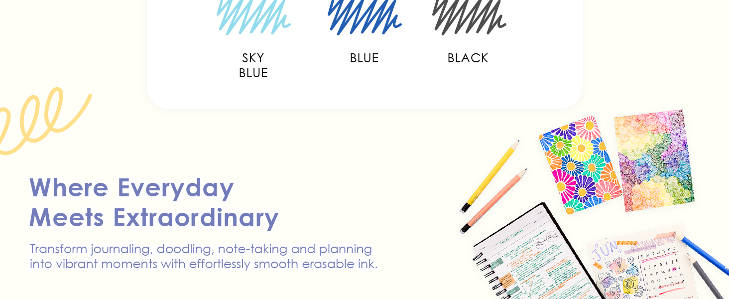 erasable pen set of 9