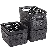 ShellKingdom Plastic Shelf Baskets, Storage Bins Organizer for Home, Bathroom, Kitchen and Office...