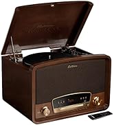 Electrohome Kingston 7-in-1 Vintage Vinyl Record Player Stereo System with 3-Speed Turntable, Blu...