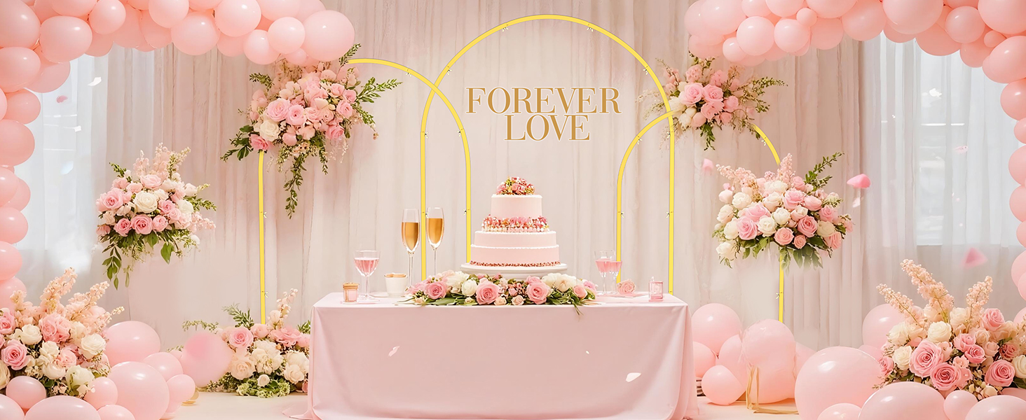 EMART Metal Arch Backdrop Stand, Set Of 3 (6/6.6/7.2 Ft) Wedding Arches Frame