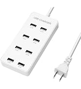 8 Port USB Charger Station 60W, Compact Desktop Charging Hub with Smart High-Speed Charge & Surge...