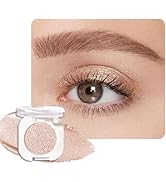 HHLTOH Pear White Single Glitter Eyeshadow Makeup, Neutral Powde Eye Shadow for Women, White Shim...