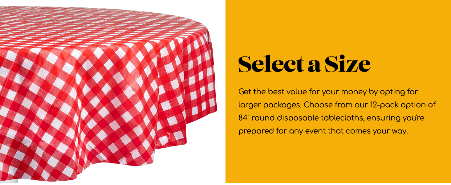 Grandipity Plastic Table Cloth GINGHAM RED