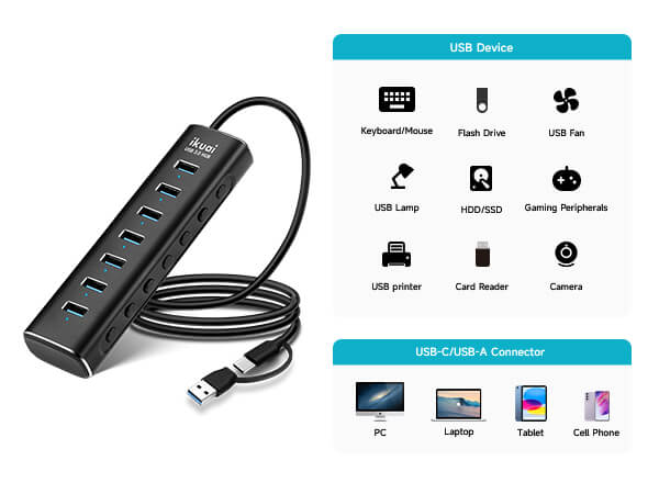 7 Port USB 3.0 Hub