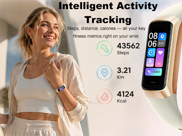 Fitness tracker for steps, distance and calorie tracking