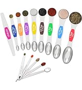 Wildone 14 Piece Stainless Steel Measuring Spoons Set, Including 8 Double Sided Magnetic Measurin...