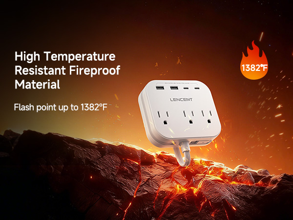 Fire Resistant PC Shell Power Strip