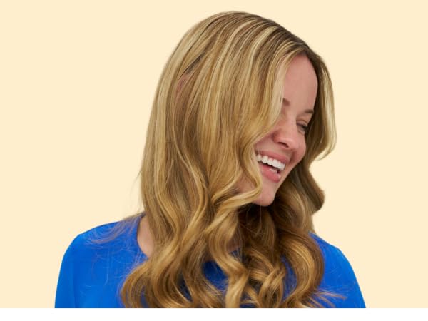Woman with curled hair