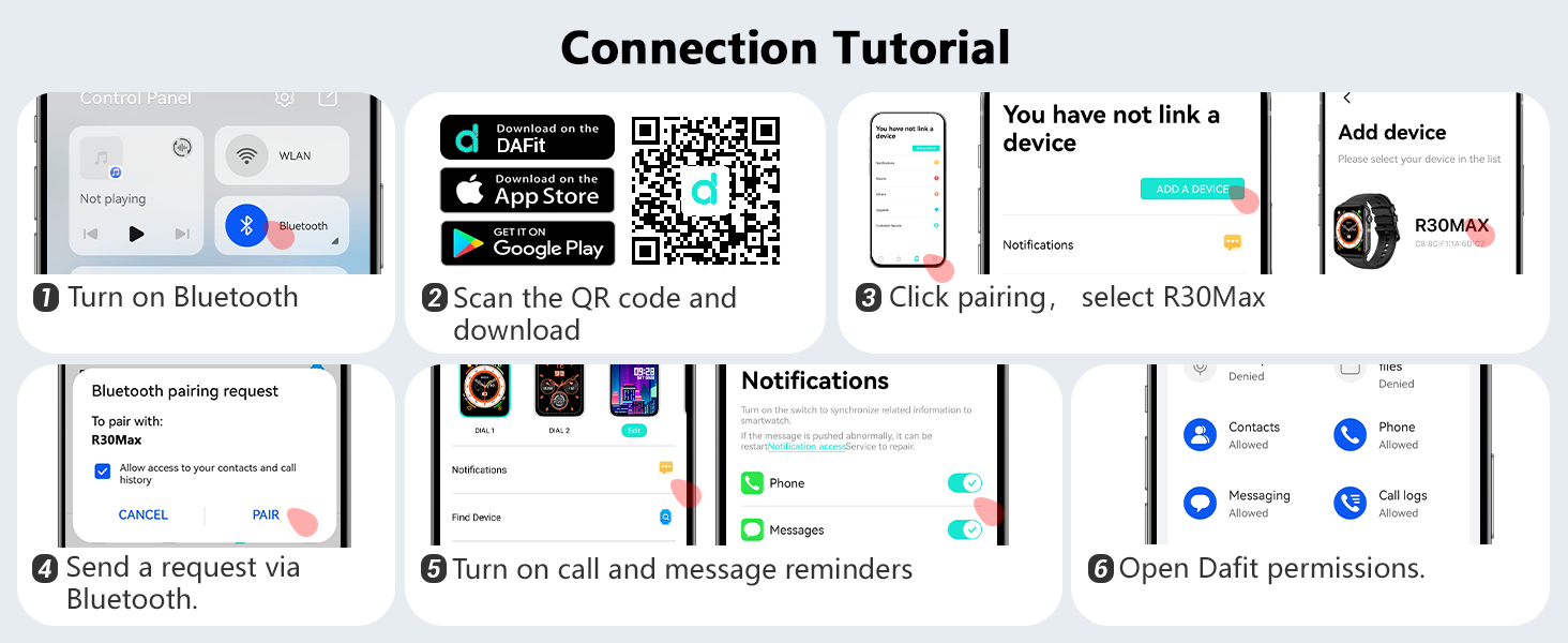 How to connect your watch with your phone for use? Download the watch app - DaFit